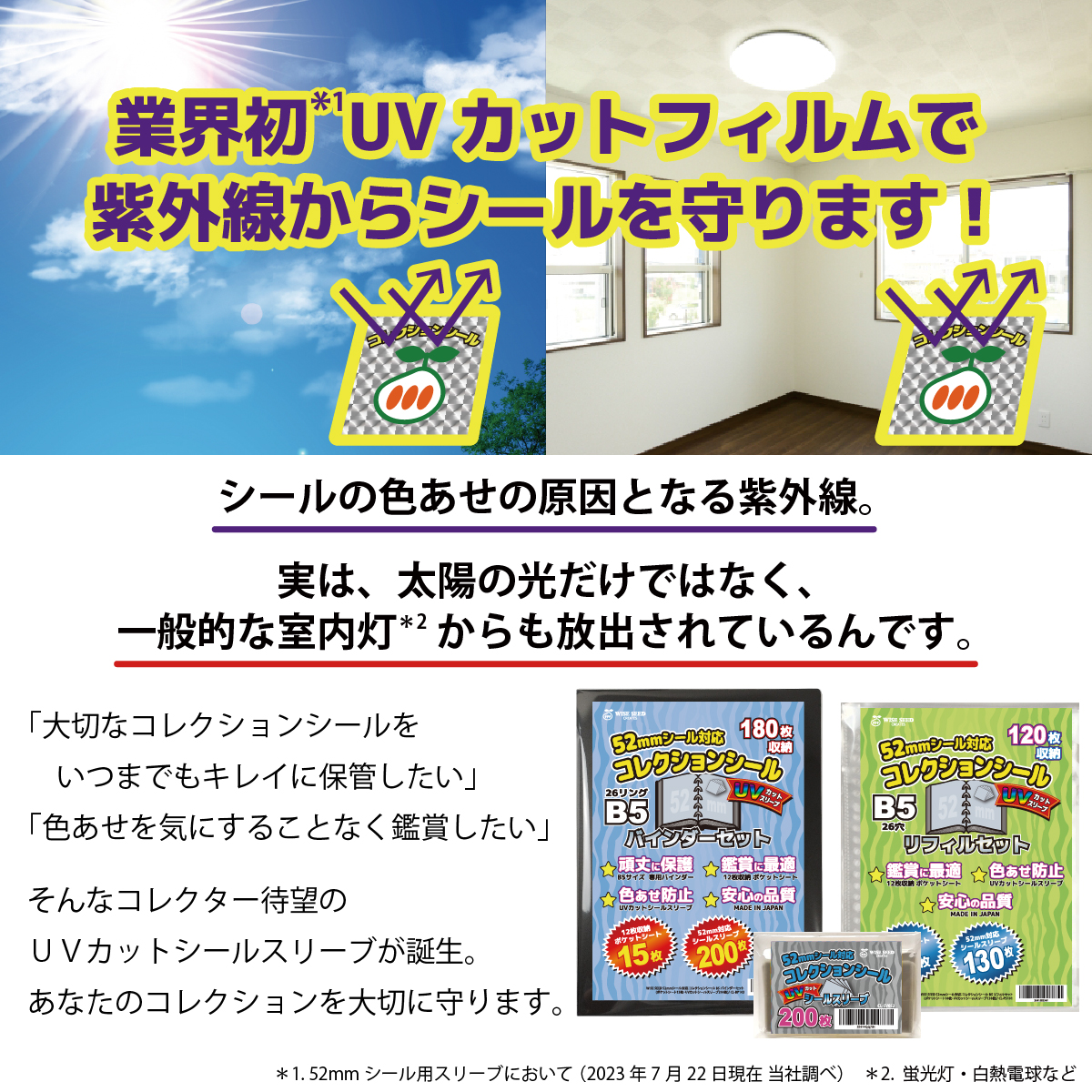 爆買 UVカット 52mmシール 対応 B5 ファイル (120枚収納) バインダー