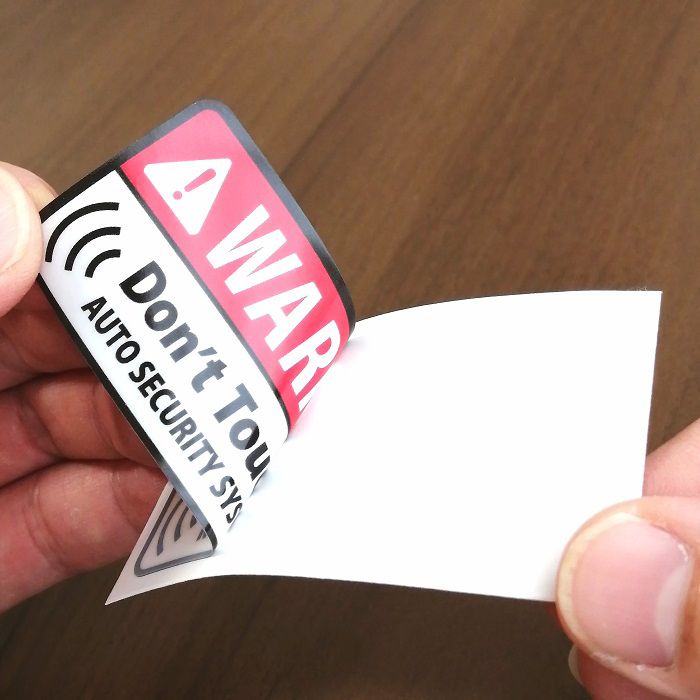 盗難防止 ステッカー シンプル 防犯 セキュリティ ( 内貼り・外貼り ) レッド・クリアホワイト・キャット |  | 01