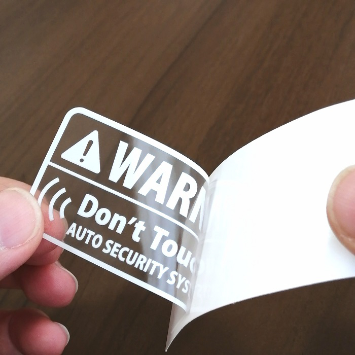 盗難防止 ステッカー シンプル 防犯 セキュリティ ( 内貼り・外貼り ) レッド・クリアホワイト・キャット |  | 02