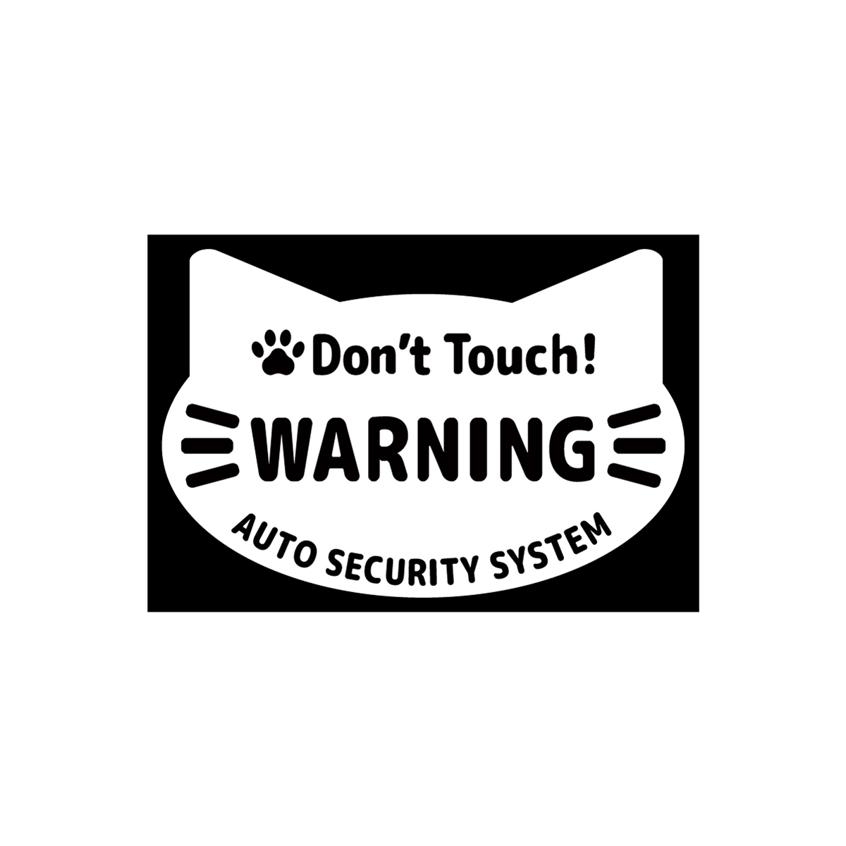 盗難防止 ステッカー シンプル 防犯 セキュリティ ( 内貼り・外貼り ) レッド・クリアホワイト・キャット |  | 04