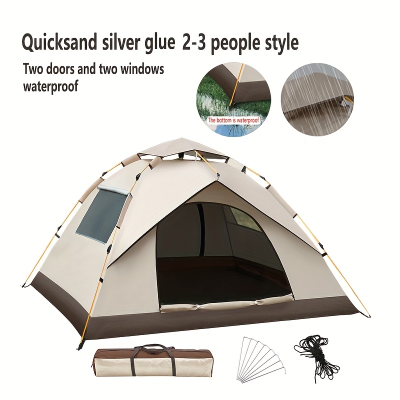 テント ポップアップテント  一人用 2人用 ソロ キャンプ 紫外線対策 アウトドア ドームテント 収納袋付き｜wuupa-fzh｜05
