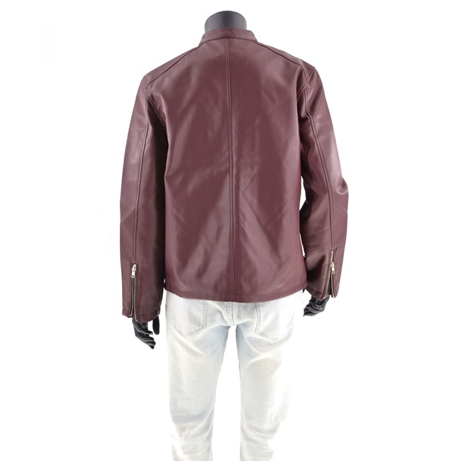 オリジナル 刺繍 ワンポイント ライダース ジャケット メンズ フェイク