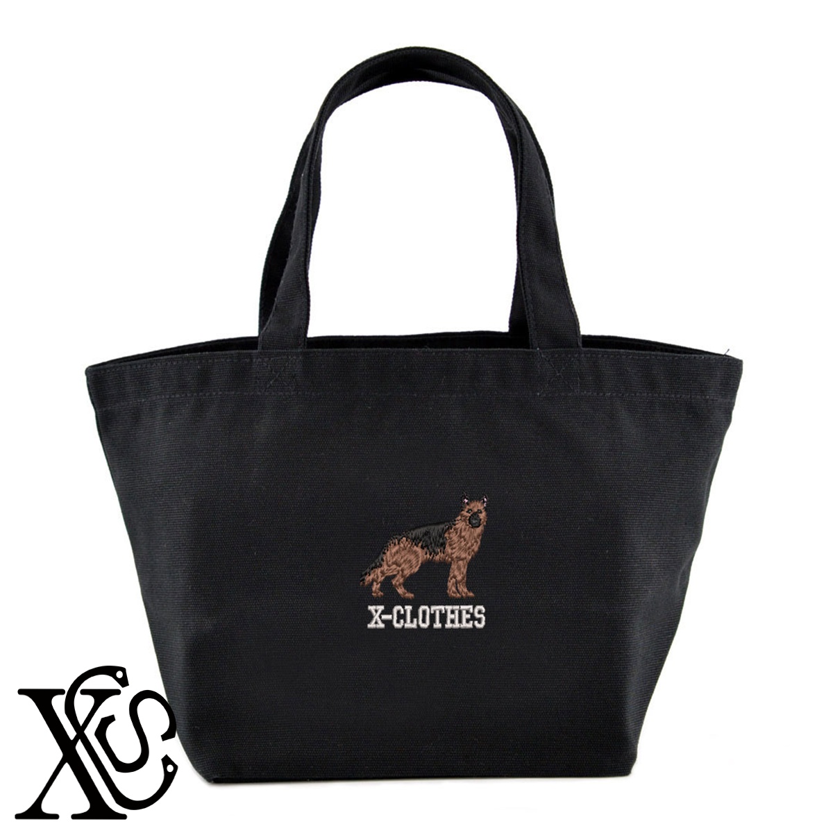 シェパード8柄単 刺繍 キャンバス生地 ランチ ミニ トートバッグ レディース メンズ【X-CLOTHES】オリジナル グッズ ワンポイント 雑貨