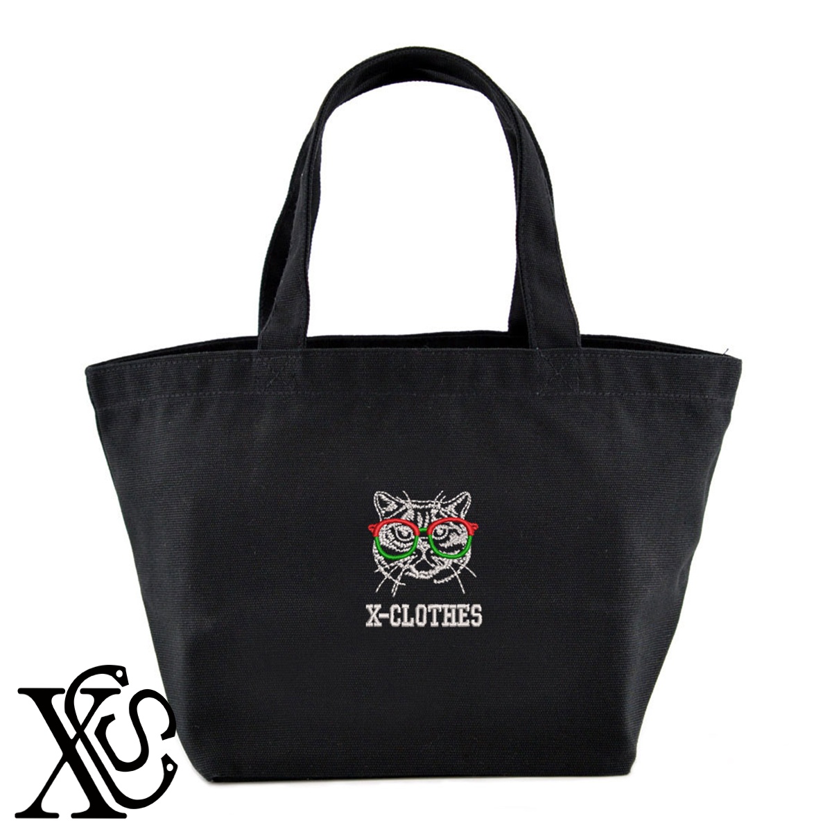 猫26柄単 刺繍 キャンバス生地 ランチ ミニ トートバッグ レディース メンズ【X-CLOTHES】オリジナル グッズ ワンポイント 雑貨