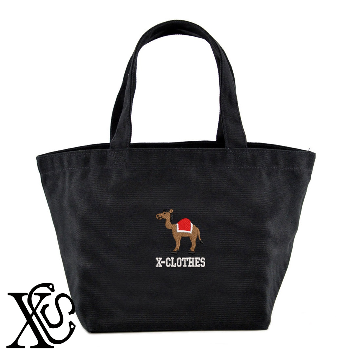 ラクダ3柄単 刺繍 キャンバス生地 ランチ ミニ トートバッグ レディース メンズ【X-CLOTHES】オリジナル グッズ ワンポイント 雑貨
