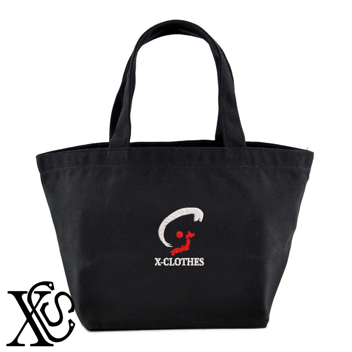 [G]大文字柄単 刺繍 キャンバス生地 ランチ ミニ トートバッグ レディース メンズ【X-CLOTHES】オリジナル グッズ ワンポイント 雑貨