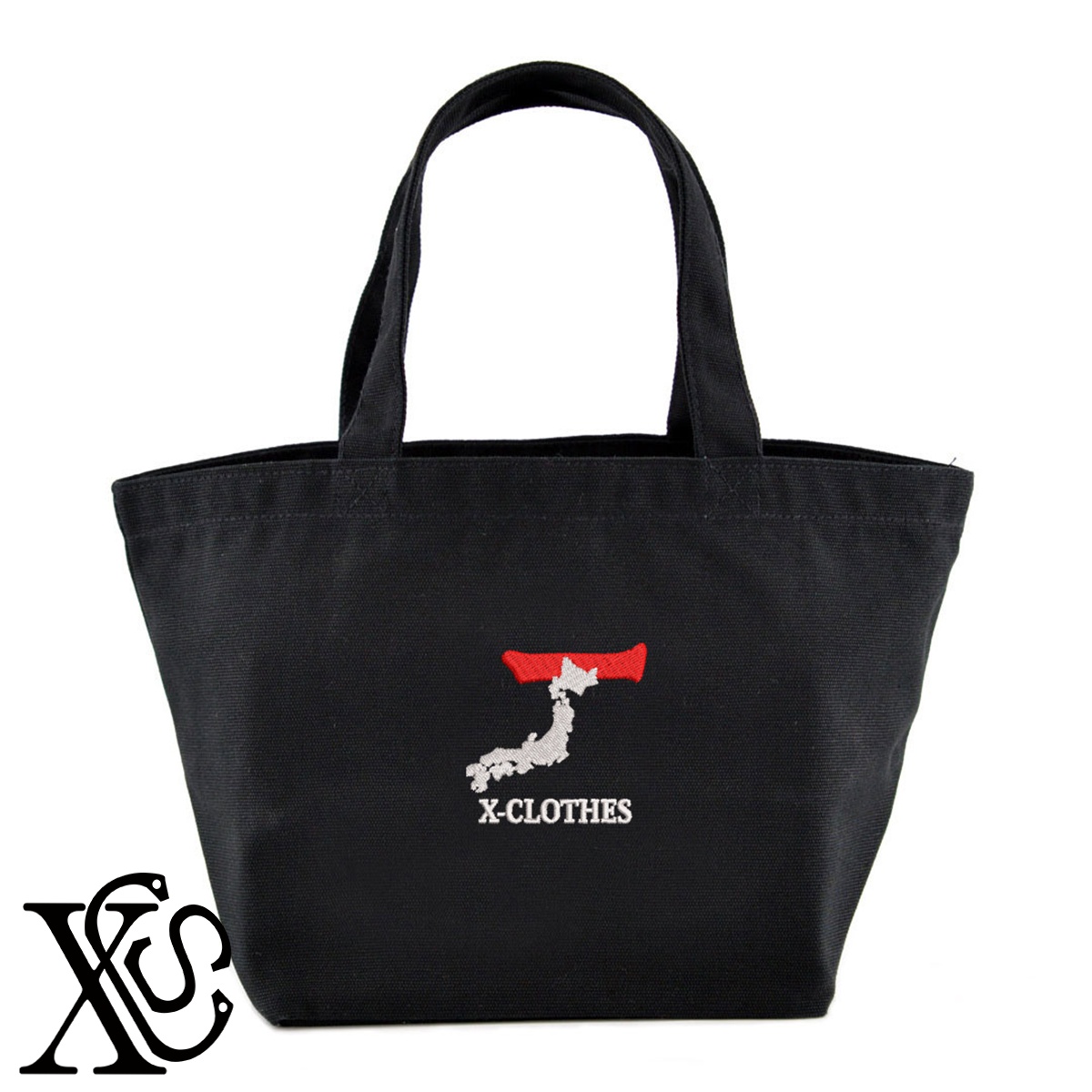 [T]大文字柄単 刺繍 キャンバス生地 ランチ ミニ トートバッグ レディース メンズ【X-CLOTHES】オリジナル グッズ ワンポイント 雑貨