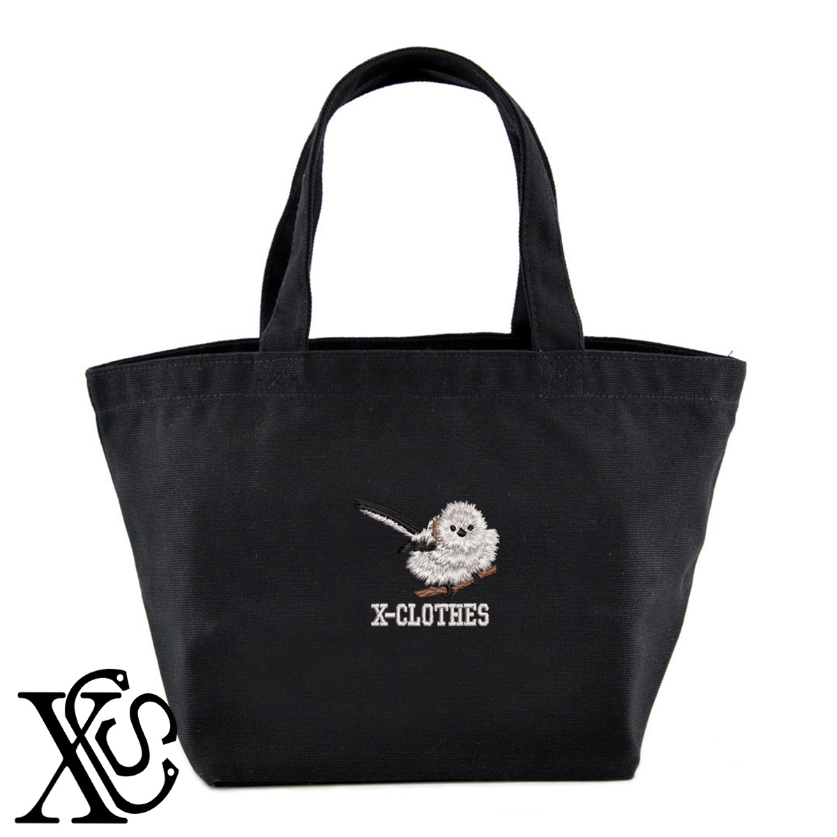 シマエナガ6柄単 刺繍 キャンバス生地 ランチ ミニ トートバッグ レディース メンズ【X-CLOTHES】オリジナル グッズ ワンポイント 雑貨