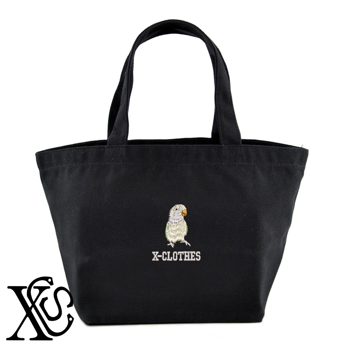 コザクラインコ5柄単 刺繍 キャンバス生地 ランチ ミニ トートバッグ レディース メンズ【X-CLOTHES】オリジナル グッズ ワンポイント 雑貨