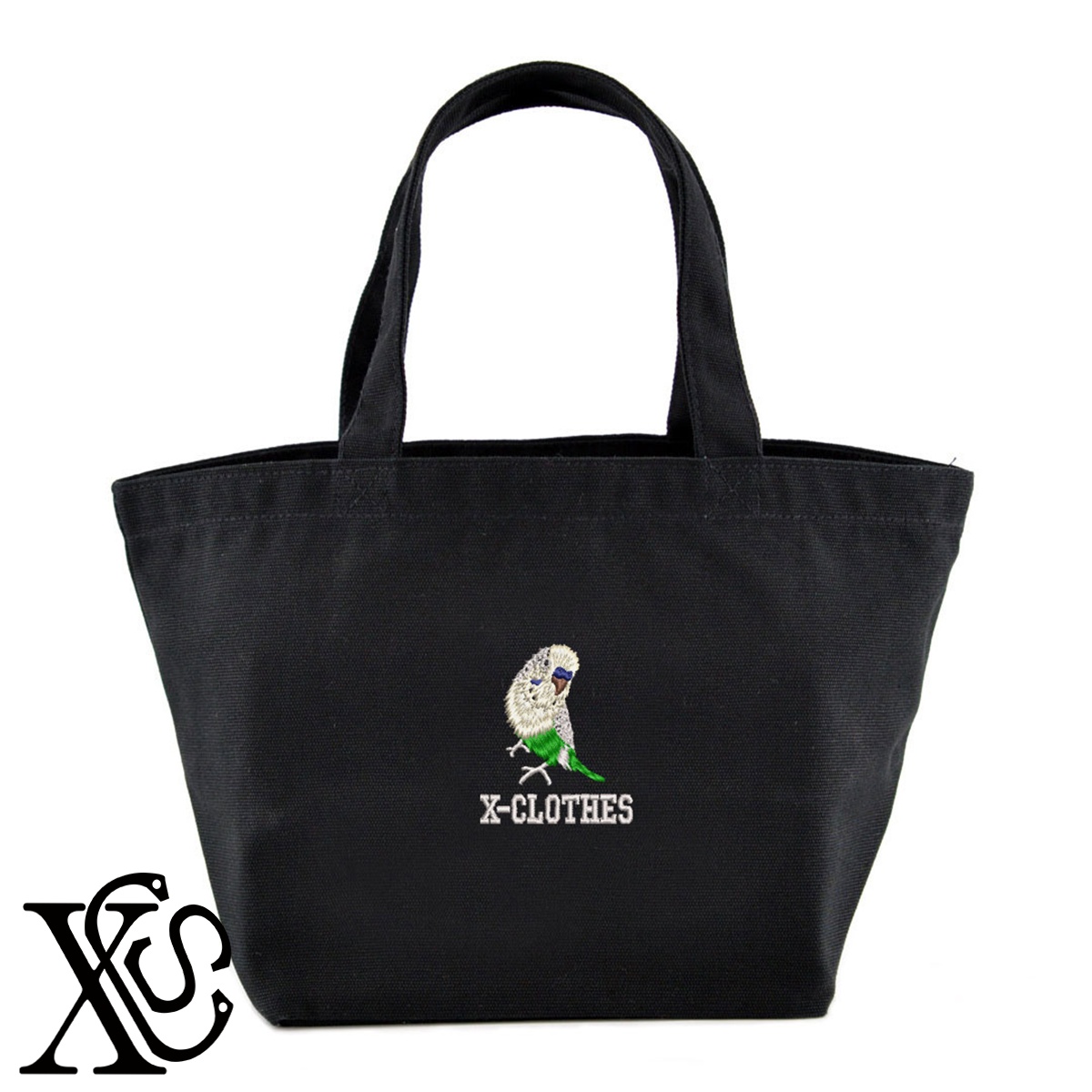 セキセイインコ9柄単 刺繍 キャンバス生地 ランチ ミニ トートバッグ レディース メンズ【X-CLOTHES】オリジナル グッズ ワンポイント 雑貨