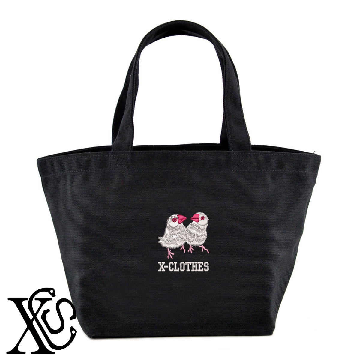 文鳥10柄単 刺繍 キャンバス生地 ランチ ミニ トートバッグ レディース メンズ【X-CLOTHES】オリジナル グッズ ワンポイント 雑貨