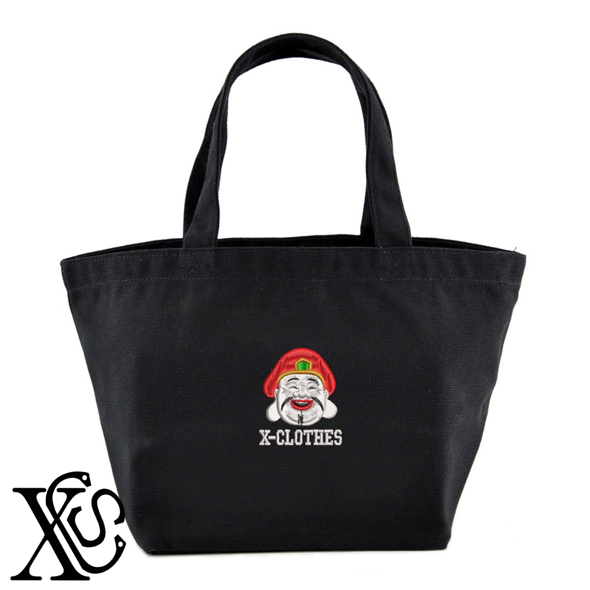 大黒天2柄単 刺繍 キャンバス生地 ランチ ミニ トートバッグ レディース メンズ【X-CLOTHES】オリジナル グッズ ワンポイント 雑貨