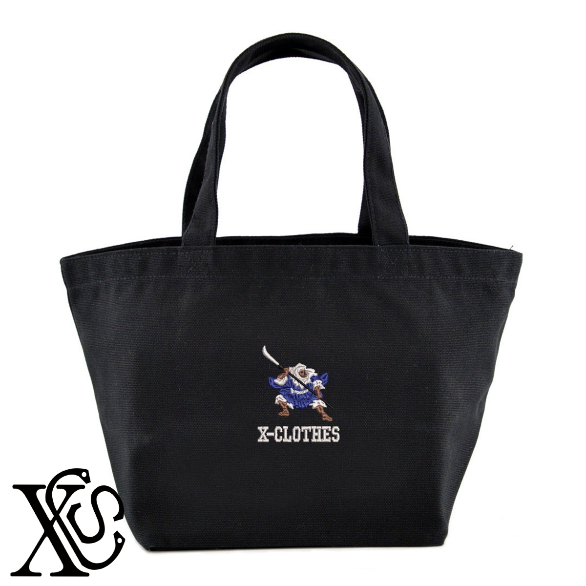 弁慶2柄単 刺繍 キャンバス生地 ランチ ミニ トートバッグ レディース メンズ【X-CLOTHES】オリジナル グッズ ワンポイント 雑貨