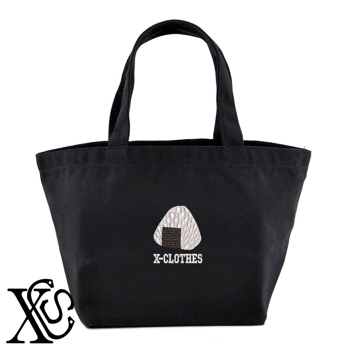 おにぎり2柄単 刺繍 キャンバス生地 ランチ ミニ トートバッグ レディース メンズ【X-CLOTHES】オリジナル グッズ ワンポイント 雑貨