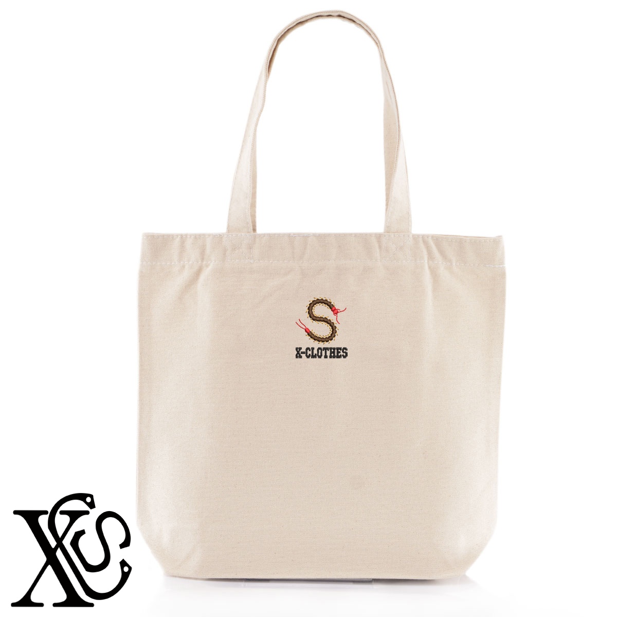 蜈蚣2柄単 刺繍 キャンバス生地 A4 内ポケットあり トートバッグ メンズ レディース オリジナル グッズ ワンポイント 雑貨