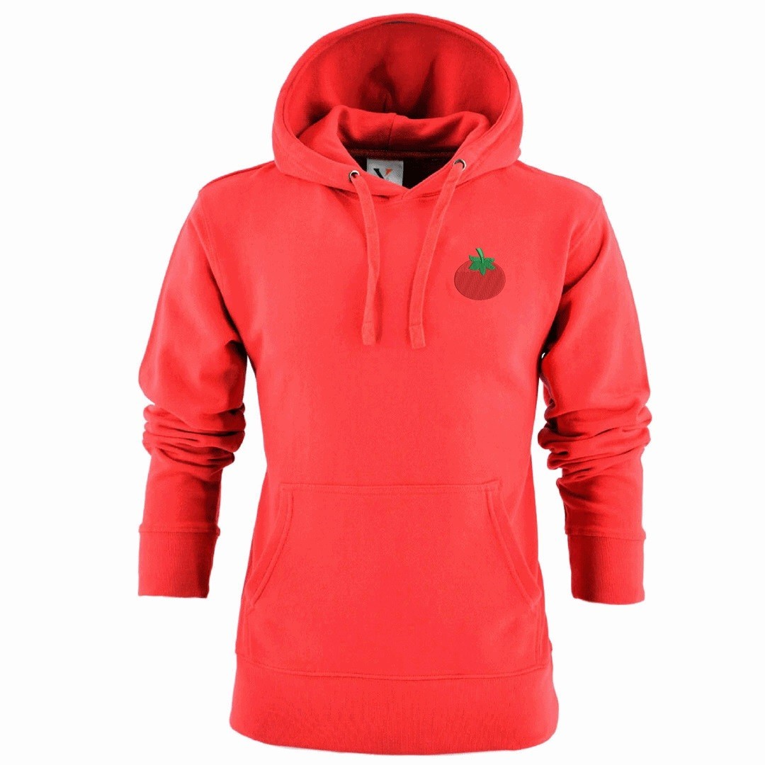 トマト 刺繍 メンズ プルオーバー パーカー 服 グッズ さやえんどう