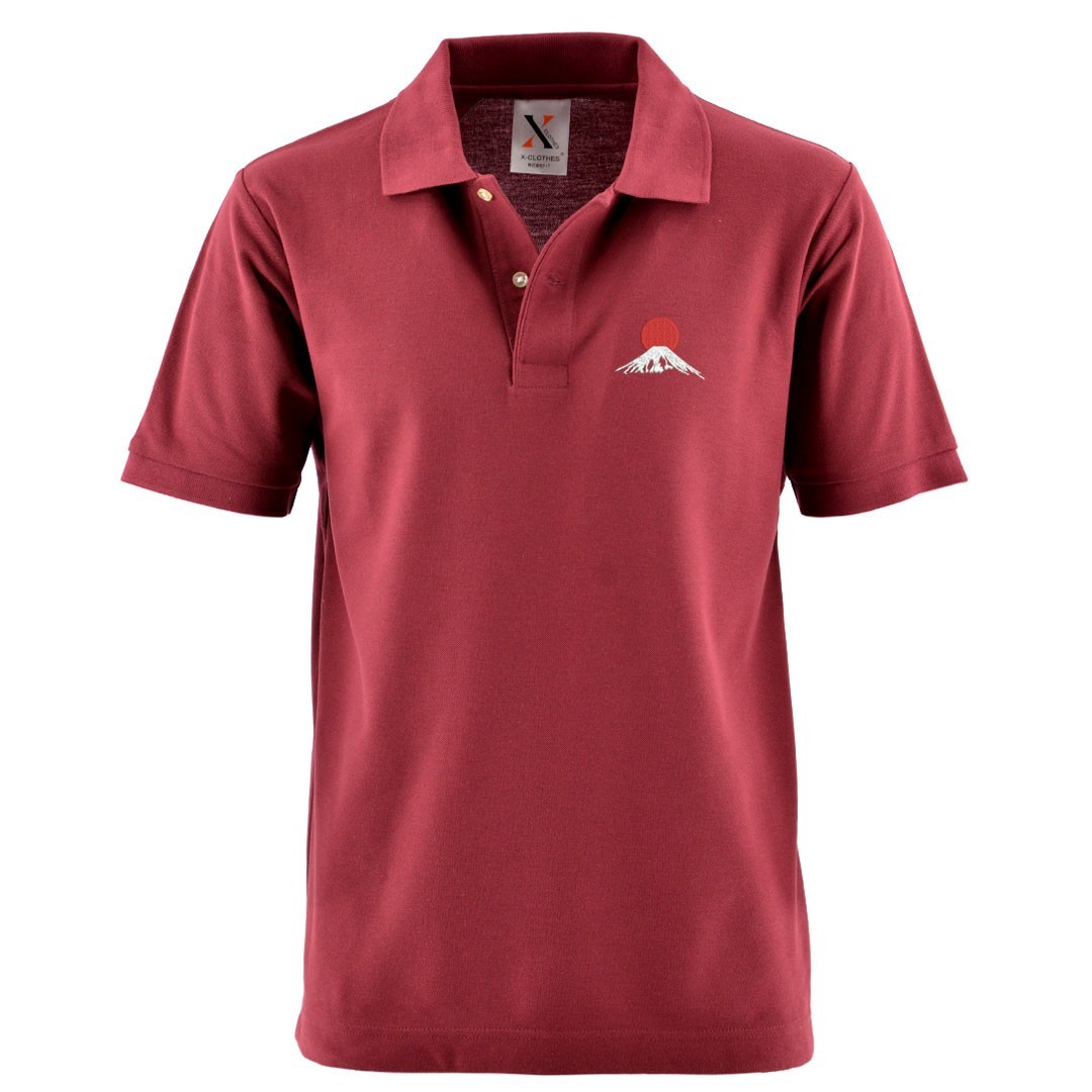 パンダ 刺繍 メンズ ポロシャツ 半袖 服 グッズ 富士山 クモ ハート