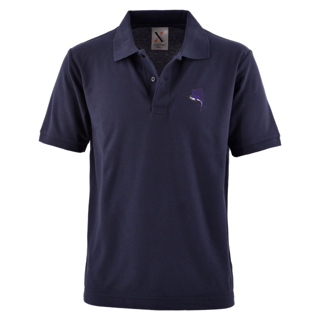 カジキ マグロ 刺繍 メンズ ポロシャツ 半袖 服 グッズ 魚 得トク