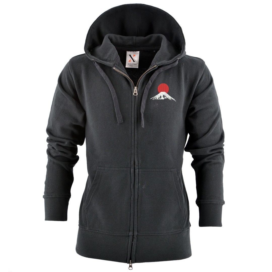 パンダ 刺繍 メンズ ジップ パーカー 服 グッズ 富士山 クモ ハート