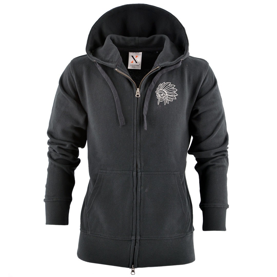 ドクロ 刺繍 メンズ ジップ パーカー 服 グッズ インディアン 得トク