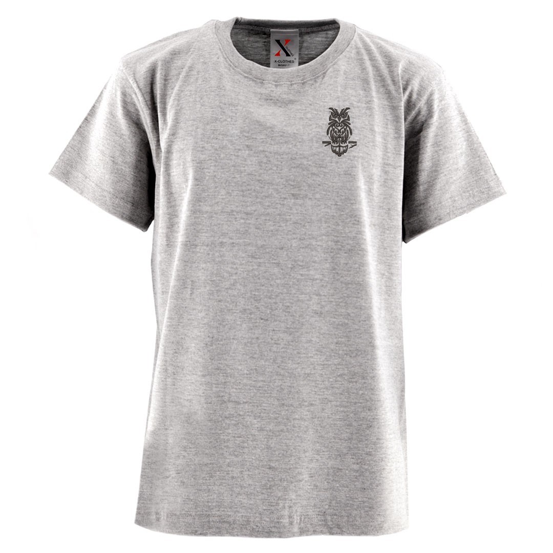 フクロウ 刺繍 メンズ Tシャツ 5.6オンス 半袖 服 グッズ