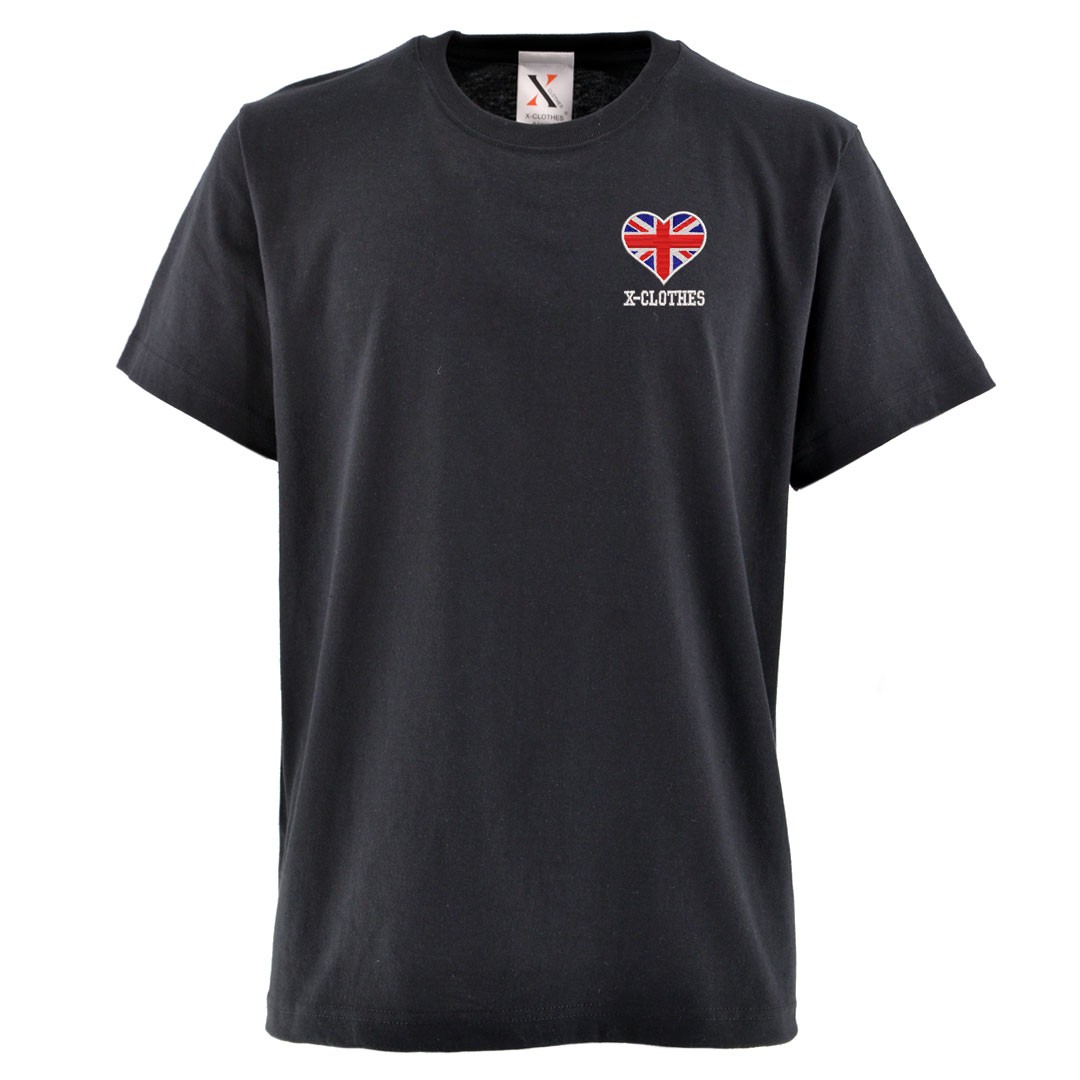 ハート 国旗 刺繍 メンズ Tシャツ 5.6オンス 半袖 服 グッズ イタリア イギリス 得トク２W...