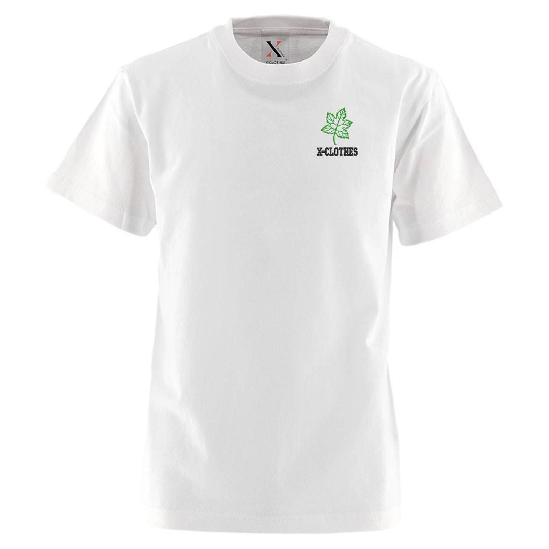ロゴ刺繍 Tシャツ ホワイト XXL モンステラ 刺繍 メンズ Tシャツ 5.6オンス 半袖 服 グッズ ハワイ