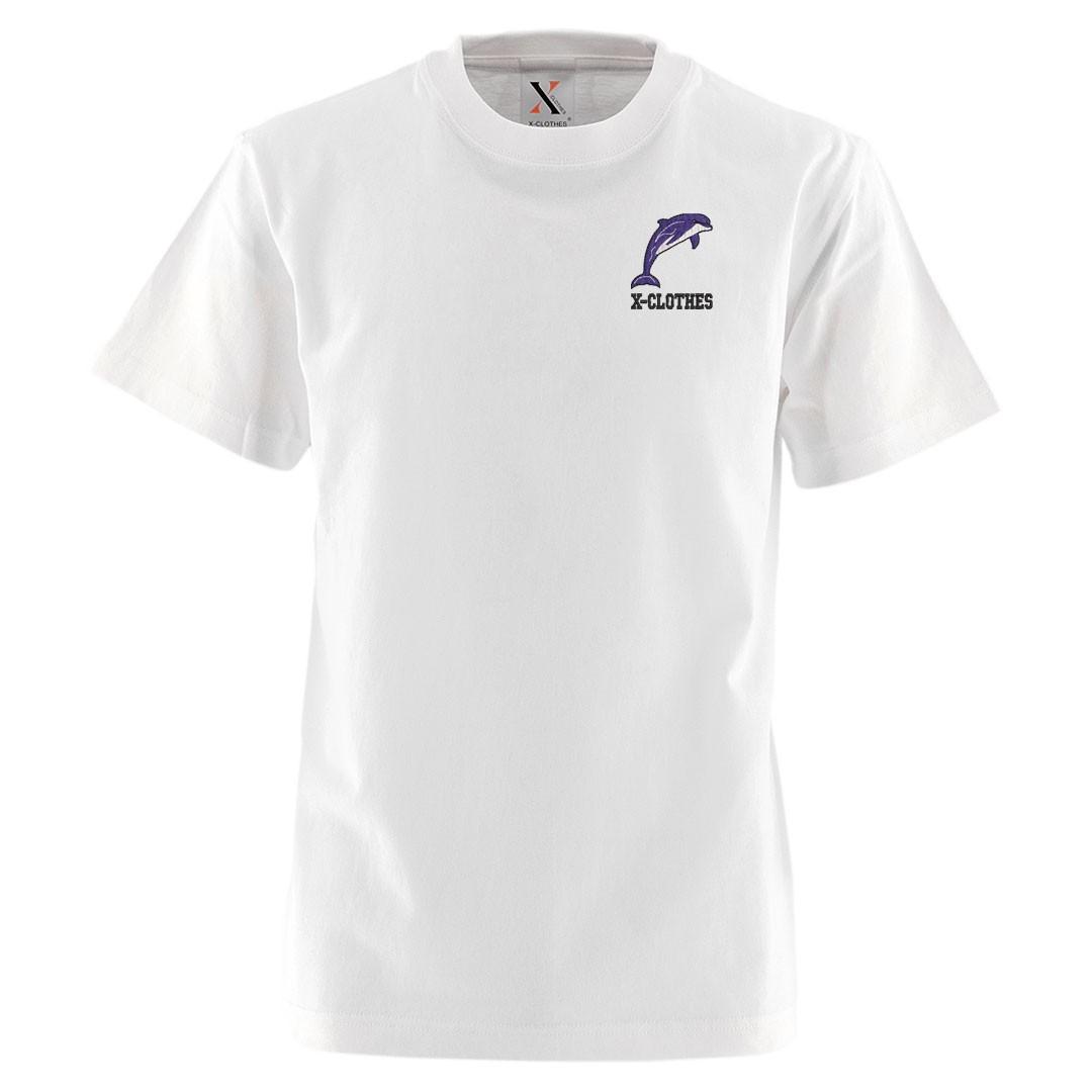 クジラ 刺繍 メンズ Tシャツ 5.6オンス 半袖 服 グッズ イルカ