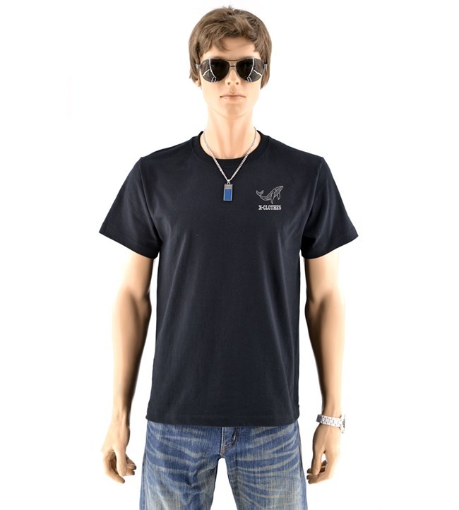 クジラ 刺繍 メンズ Tシャツ 5.6オンス 半袖 服 グッズ イルカ 鯨 サンゴ 鯉 得トク２WEEKs｜x-clothes｜24