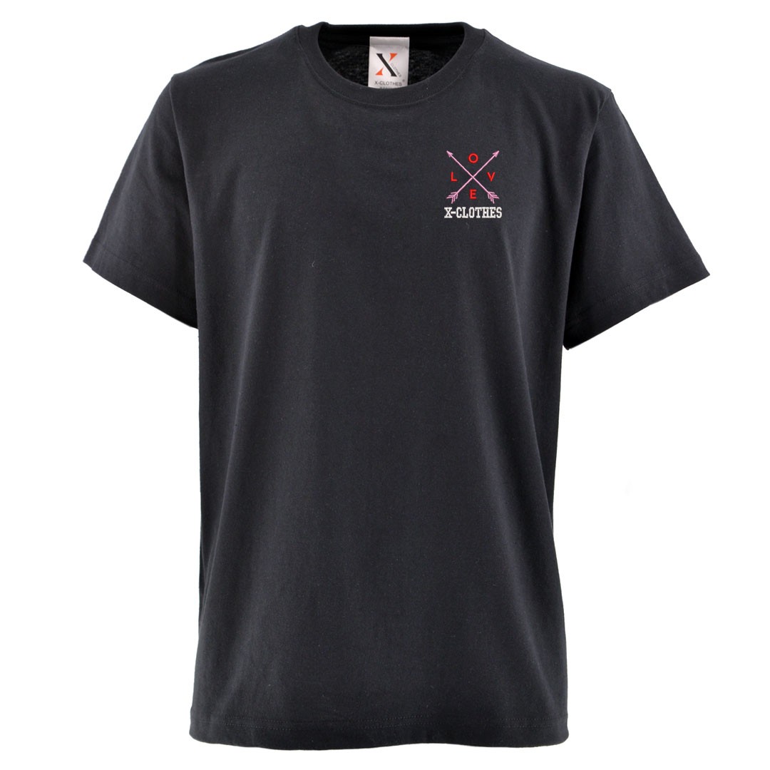 ハート 刺繍 メンズ Tシャツ 5.6オンス 半袖 服 グッズ Love ロゴ 得