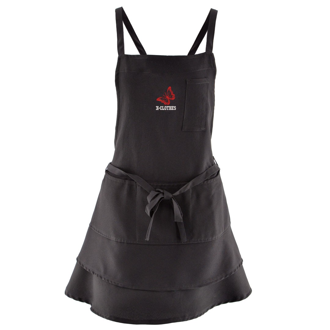 蝶 ワンポイント 刺繍 エプロン フレアエプロン グッズ 蝶々 チョウ