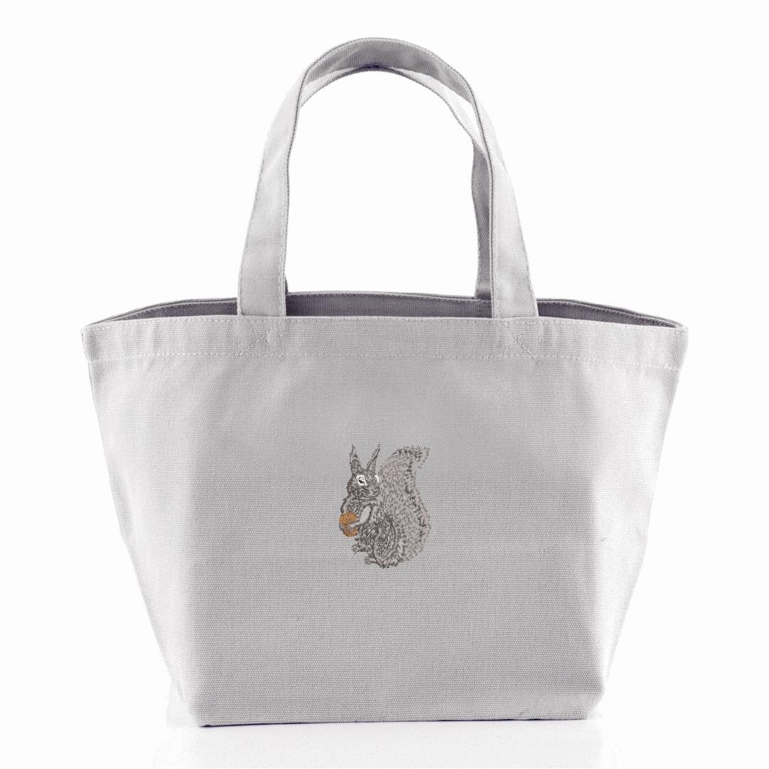 リス 刺繍 バッグ ミニトートバッグ トートバッグ グッズ インコ