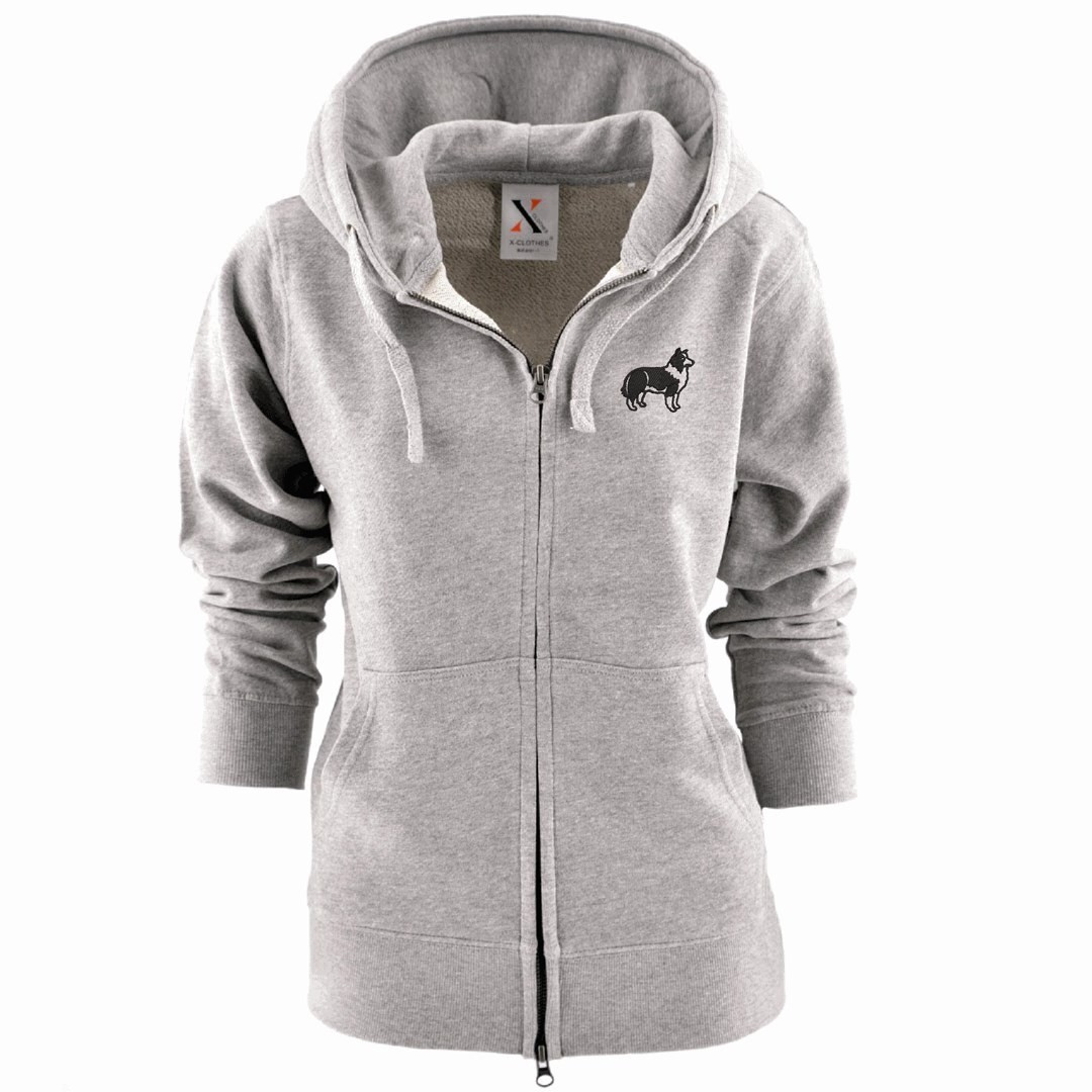 シベリアンハスキー 刺繍 レディース ジップ パーカー 服 グッズ