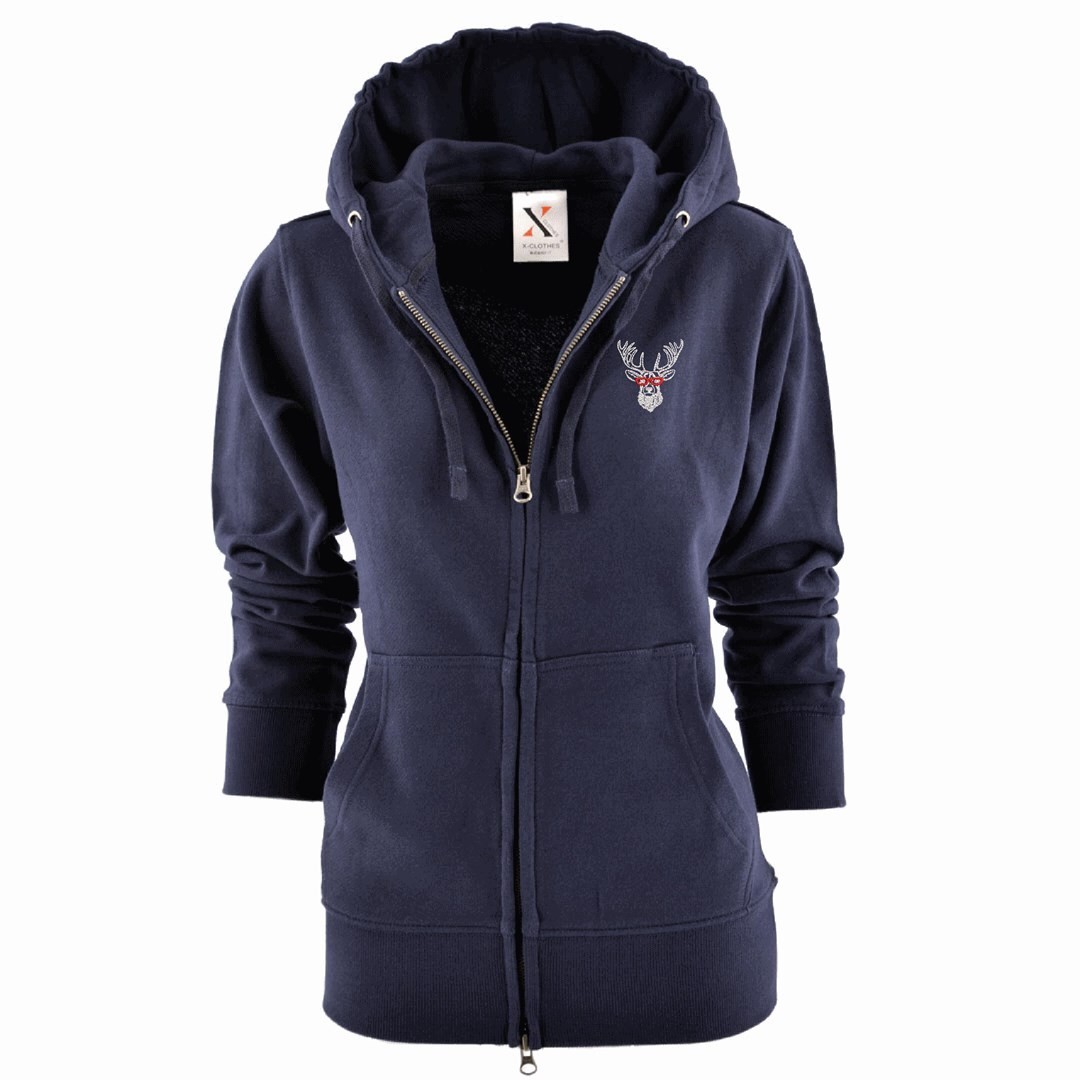 シベリアンハスキー 刺繍 レディース ジップ パーカー 服 グッズ