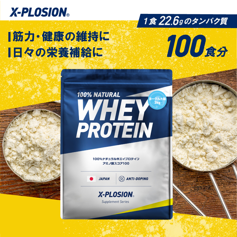 エクスプロージョン WPC 3kg やや甘い スイーツ ヨーグルト味 100%ホエイプロテイン 大容量｜x-plosion｜02