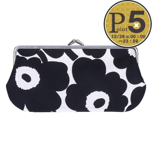 Yahoo! Yahoo!ショッピング(ヤフー ショッピング)マリメッコ MARIMEKKO がま口型長財布 マルチポーチ MINI UNIKKO SILMALASI KUKKARO 91496 190 BLACK/WHITE 【ゆうパケ可】【同梱不可】【ギフト不可】【RSL】