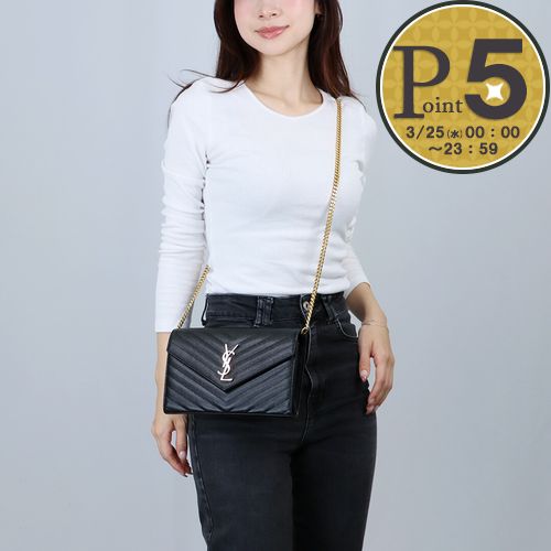 �y���s�A���i�z �T�����[�����p��  �`�F�[���E�H���b�g 377828-BOW01 1000�yMONOGRAMME SAINT LAURENT MATELASSE�z