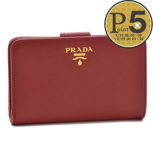 プラダ 財布 折財布 PRADA 1ML225 QWA F068Z FUOCO 【SAFFIANO METAL ORO】 :41136096:テザーレブランドショップ