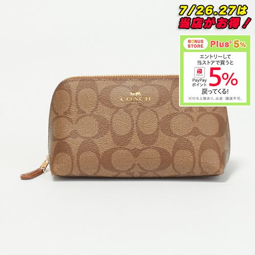 COACH ポーチ F53385 COACH コーチ ポーチ シグネチャー コスメポーチ ブラウン