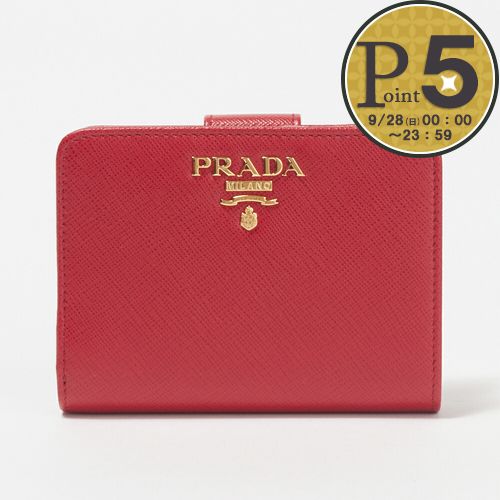 PRADA 【お取り寄せ】 プラダ 折財布 【サフィアーノメタル