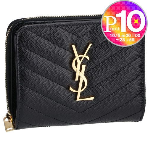 も*️様 YSL ブラック 三つ折り財布　サンローラン サン ローラン 財布 三つ折り財布 | 通販・人気ランキング