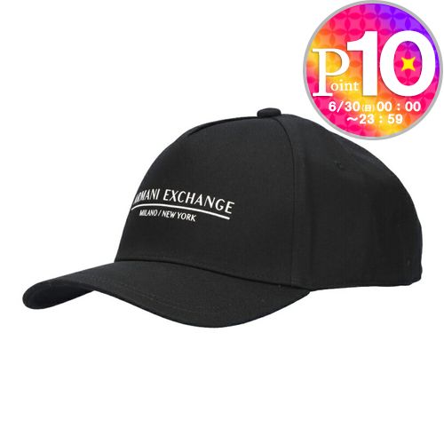 アルマーニエクスチェンジ ARMANI EXCHANGE キャップ 帽子 954202 CC150 ブラック(00020 BLACK) ロゴ パネルキャップ｜x-sell