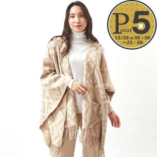 フェンディ FENDI カシミア ポンチョ FXX711AEOS F0QB8 CAMEL フリーサイズ｜x-sell