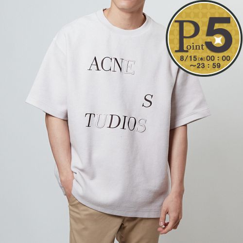 アクネストゥディオズ ACNE STUDIOS メンズ Tシャツ オーバーサイズ スウェットTシャツ BI0180 CSS PALE LILAC｜x-sell