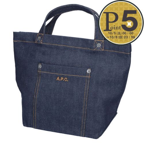 アーペーセー A.P.C. トートバッグ TOTE THAIS MINI COCSX M61831 ブルー系(IAI INDIGO)｜x-sell