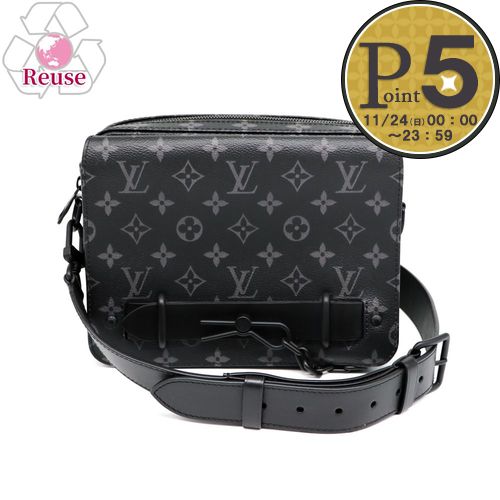 【お取り寄せ】 【リユース品】 ルイヴィトン LOUIS VUITTON バッグ ショルダーバッグ スティーマー・メッセンジャー M45585  ブラック/ブラック金具