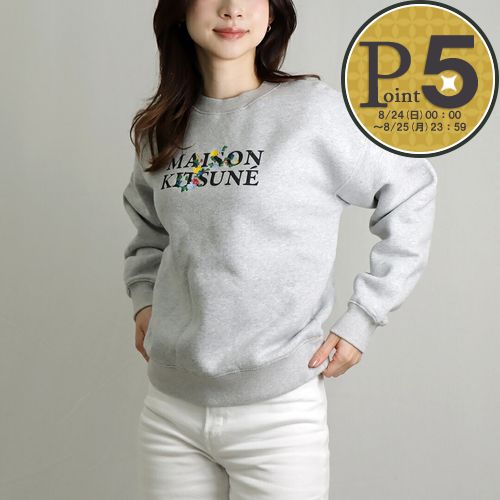 メゾンキツネ MAISON KITSUNE レディース トレーナー スウェット フラワーズコンフォートスウェット LW00305KM0307 グレー｜x-sell