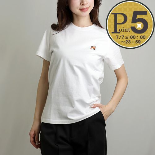 メゾンキツネ MAISON KITSUNE レディース Tシャツ FOX HEAD PATCH LW00105KJ0008｜x-sell