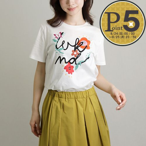 マックスマーラウィークエンド MAXMARA WEEKEND レディース Tシャツ 半袖 NERVI フラワー 2415971051600 6 BIANCA