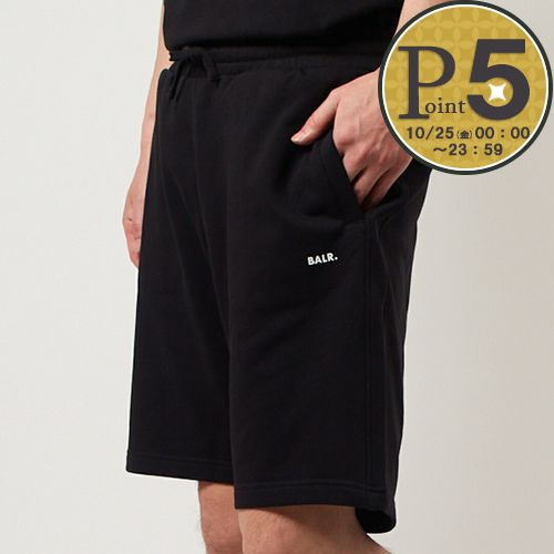 ボーラー BALR. メンズ スウェットパンツ レギュラーフィット BRAND REGUIAR FIT SHORTS LONG LINE B1431.1062 102 JETBLACK｜x-sell